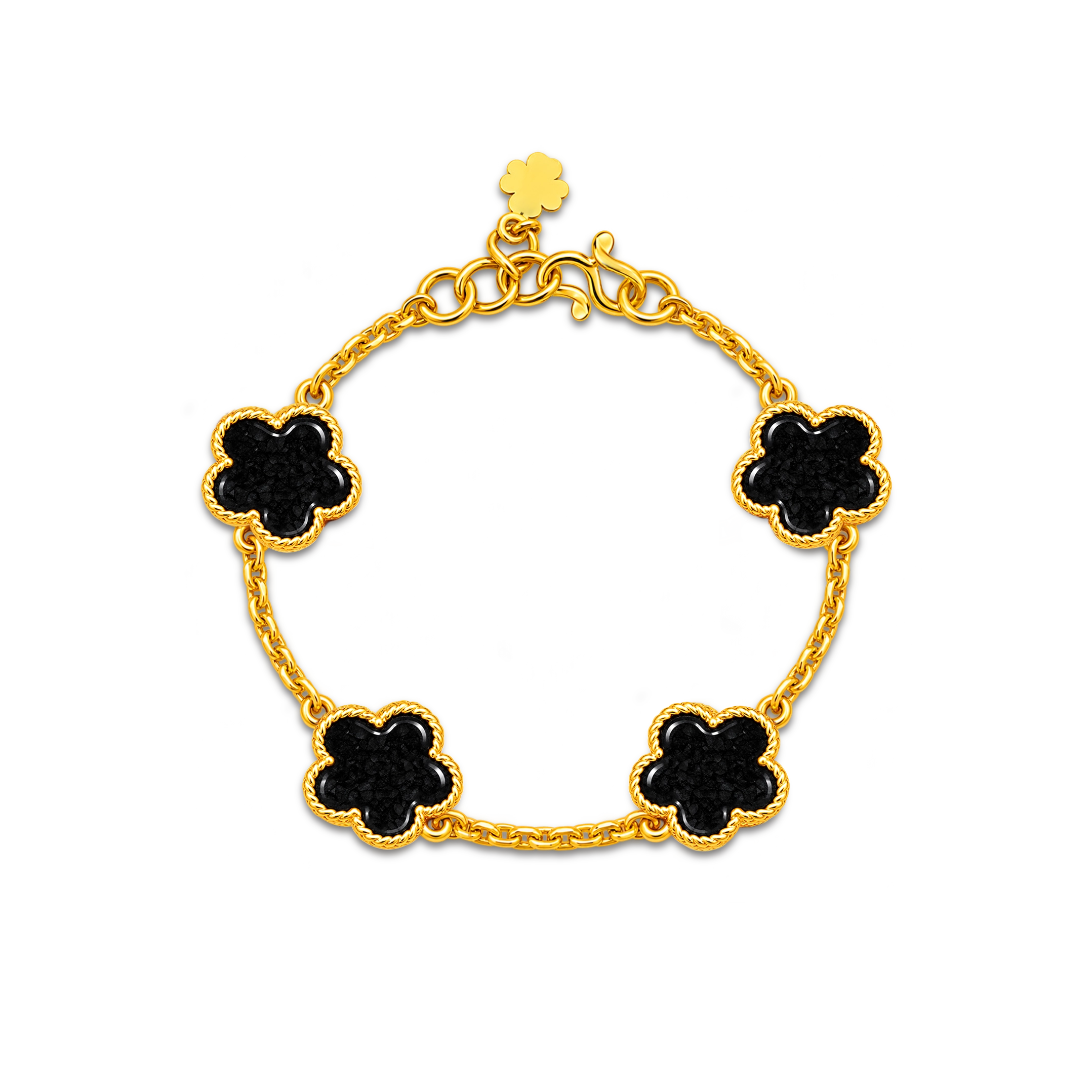 ข้อมือ Golden Wish ลงยาดำ 1 สลึง