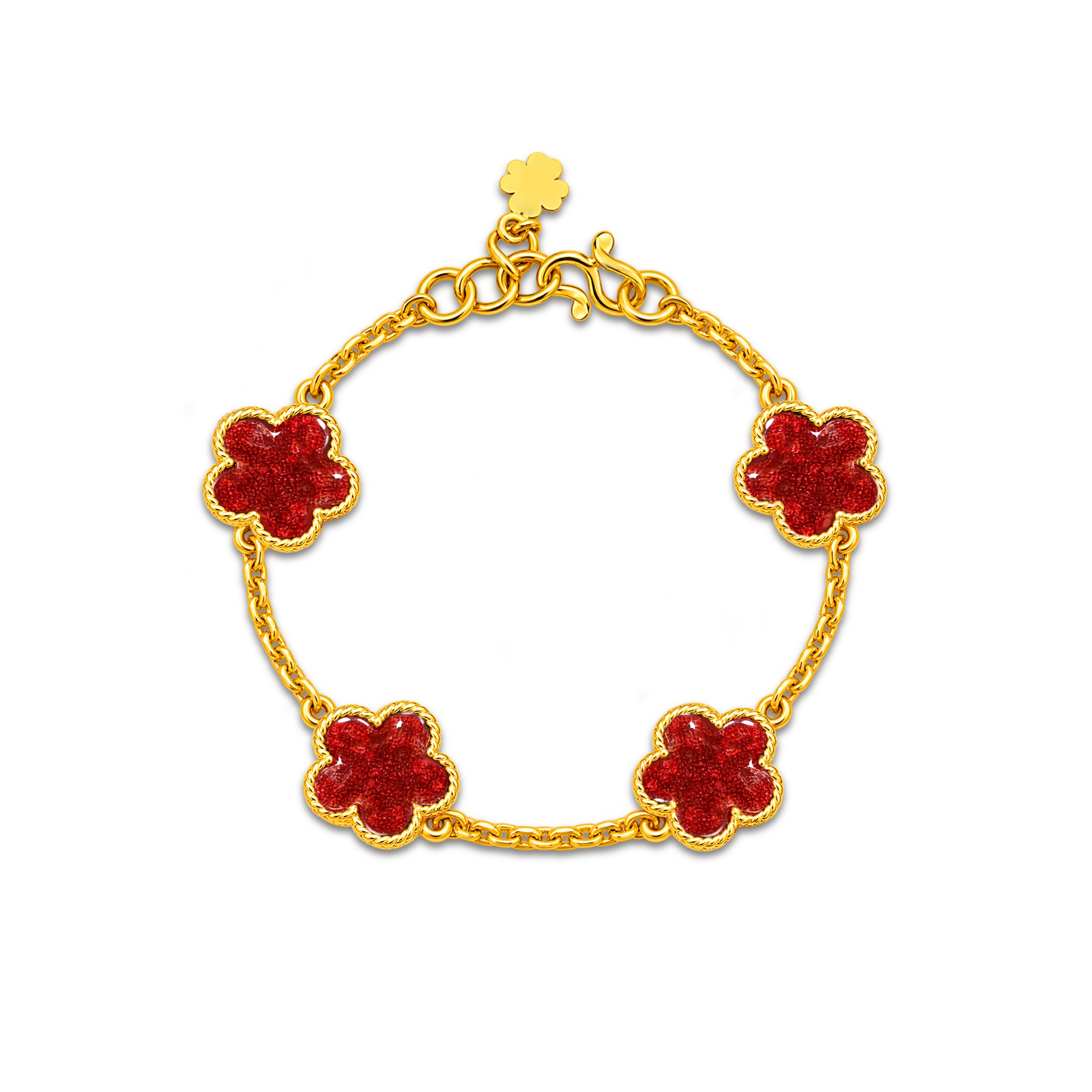 ข้อมือ Golden Wish ลงยาแดง 1 สลึง
